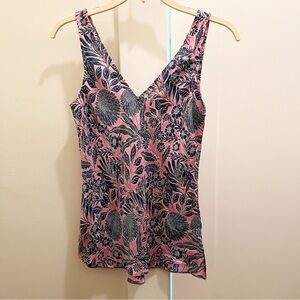 Abigail‎ Borg for J. Crew Silk Floral Tank Top in Prairie Dusk